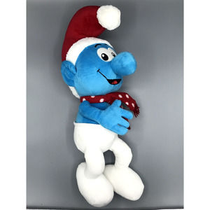 Smurf Plush Soft Stuffed Santa Figure Macy's Holiday 2010 Christmas‎ Toy